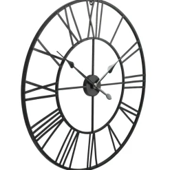 vidaXL - Wandklok - Zwart - Metaal