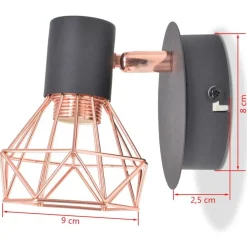 Wandlampen-vidaXL - Wandlamp - Multikleur - Metaal - 2 stuks