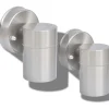 Buitenverlichting|Wandlampen-vidaXL - Wandlamp - Zilver - Roestvrij staal - 2 stuks
