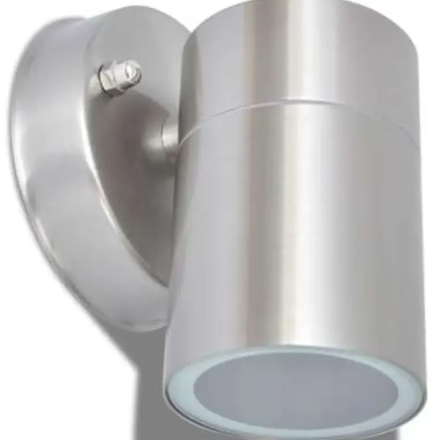 Buitenverlichting|Wandlampen-vidaXL - Wandlamp - Zilver - Roestvrij staal - 2 stuks