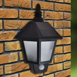 Buitenlampen Met Sensor|Solar Tuinverlichting-vidaXL - Wandlamp - Zwart - Kunststof - 2 stuks