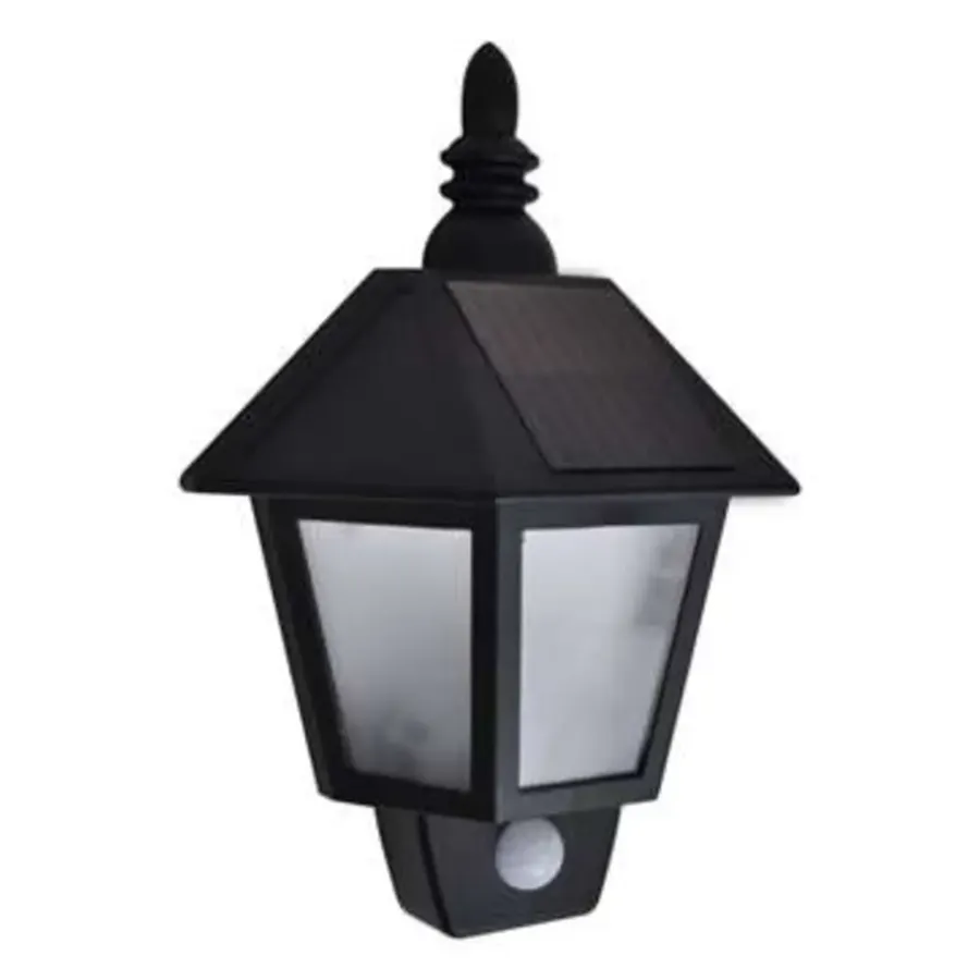 Buitenlampen Met Sensor|Solar Tuinverlichting-vidaXL - Wandlamp - Zwart - Kunststof - 2 stuks