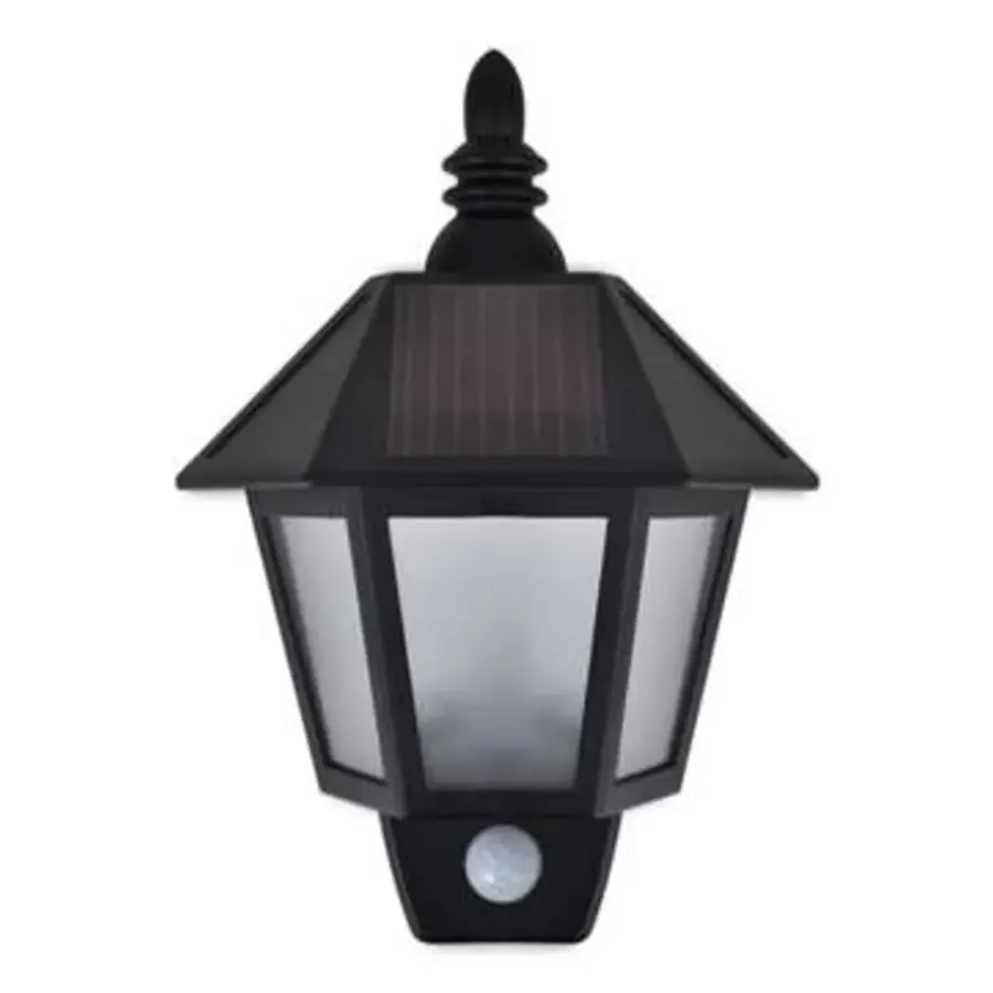 Buitenlampen Met Sensor|Solar Tuinverlichting-vidaXL - Wandlamp - Zwart - Kunststof - 2 stuks