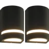 Buitenverlichting|Wandlampen-vidaXL - Wandlamp - Zwart - Aluminium - 75 x 95 x 150 mm - 2 stuks
