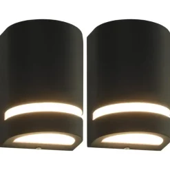 Buitenverlichting|Wandlampen-vidaXL - Wandlamp - Zwart - Aluminium - 75 x 95 x 150 mm - 2 stuks
