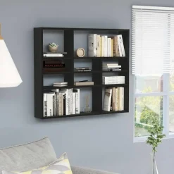 vidaXL - Wandmeubel - Zwart - Bewerkt hout