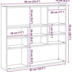 vidaXL - Wandmeubel - Zwart - Bewerkt hout