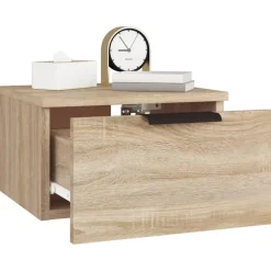 vidaXL - Wandnachtkastje - Bruin - Bewerkt hout
