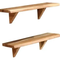 Wandplanken-vidaXL - Wandplank - Bruin - Hout - 60 x 20 x 18 cm - 2 stuks