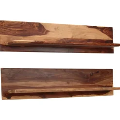Wandplanken-vidaXL - Wandplank - Bruin - Hout - 118 x 26 x 20 cm - 2 stuks