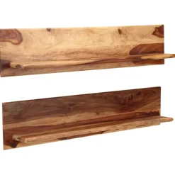 Wandplanken-vidaXL - Wandplank - Bruin - Hout - 118 x 26 x 20 cm - 2 stuks