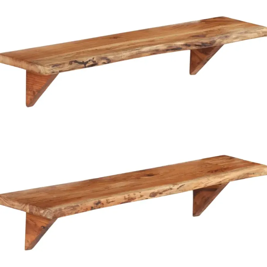 Wandplanken-vidaXL - Wandplank - Bruin - Hout - 90 x 20 x 18 cm - 2 stuks