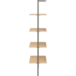 Wandrekken-vidaXL - Wandrek met 4 schappen - Lichtbruin - Bewerkt hout - 64 x 35 x 152.5 cm