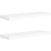 Wandplanken-vidaXL - Wandschap - Wit - MDF - 80 x 23.5 x 3.8 cm - 2 stuks