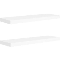 Wandplanken-vidaXL - Wandschap - Wit - MDF - 80 x 23.5 x 3.8 cm - 2 stuks