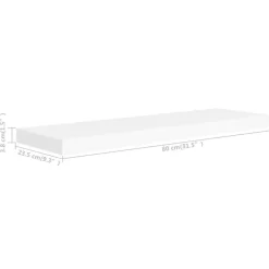 vidaXL - Wandschap - Wit - MDF - 80 x 23.5 x 3.8 cm