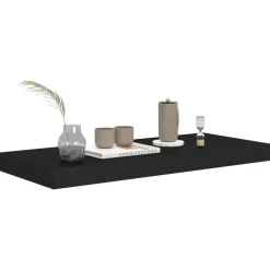 vidaXL - Wandschap - Zwart - MDF - 60 x 23.5 x 3.8 cm