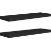 Wandplanken-vidaXL - Wandschap - Zwart - MDF - 80 x 23.5 x 3.8 cm - 2 stuks