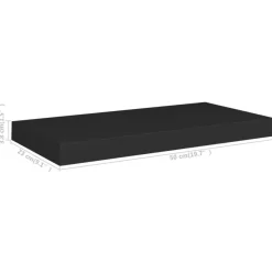 vidaXL - Wandschap - Zwart - MDF - 50 x 23 x 3.8 cm - 2 stuks