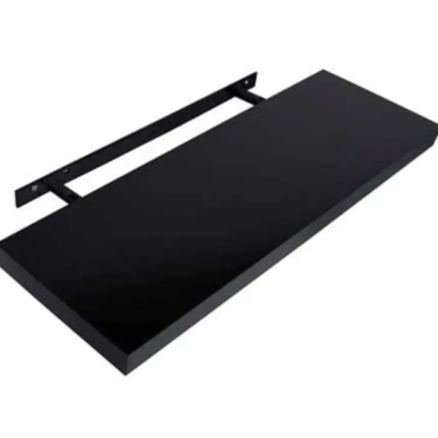 vidaXL - Wandschap - Zwart - MDF - 100 x 20 x 3.8 cm - 2 stuks