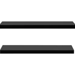 Wandplanken-vidaXL - Wandschap - Zwart - MDF - 120 x 20 x 3.8 cm - 2 stuks
