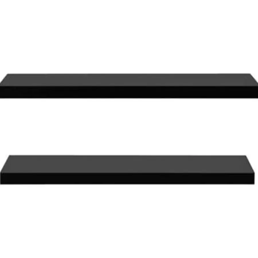 Wandplanken-vidaXL - Wandschap - Zwart - MDF - 120 x 20 x 3.8 cm - 2 stuks