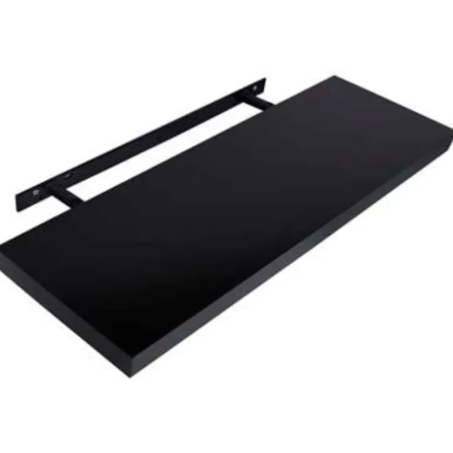 Wandplanken-vidaXL - Wandschap - Zwart - MDF - 120 x 20 x 3.8 cm - 2 stuks