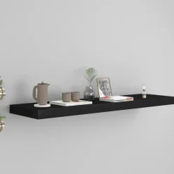 Wandplanken-vidaXL - Wandschap - Zwart - MDF - 90 x 23.5 x 3.8 cm