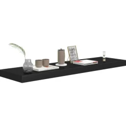 Wandplanken-vidaXL - Wandschap - Zwart - MDF - 90 x 23.5 x 3.8 cm