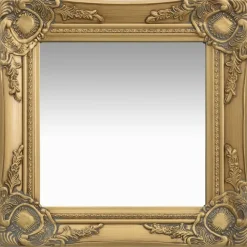 Spiegels-vidaXL - Wandspiegel - Goud - Hout - 40 x 40 cm