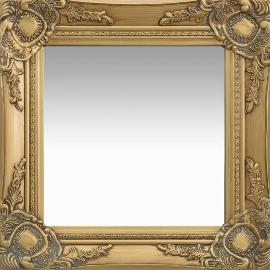 Spiegels-vidaXL - Wandspiegel - Goud - Hout - 40 x 40 cm