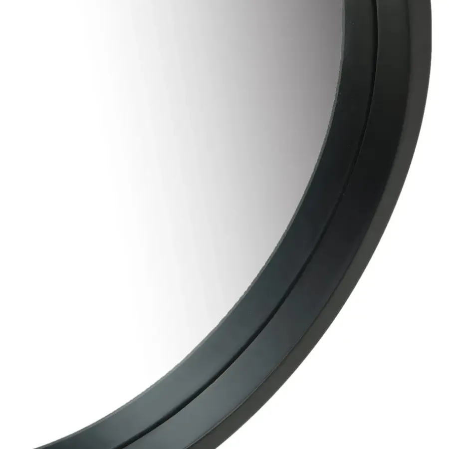 vidaXL - Wandspiegel - Zwart - Hout - Ø 50 cm