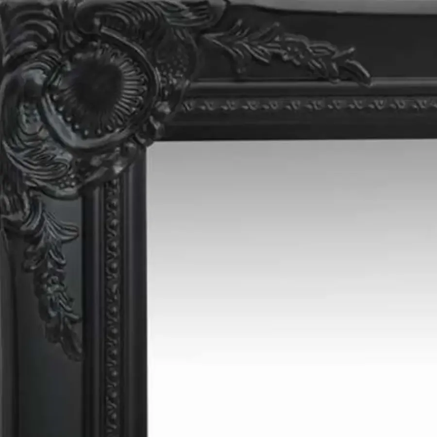 Spiegels-vidaXL - Wandspiegel - Zwart - Hout - 50 x 80 cm