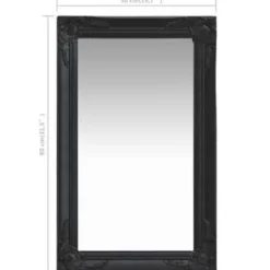 Spiegels-vidaXL - Wandspiegel - Zwart - Hout - 50 x 80 cm