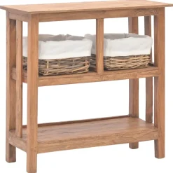 Sidetables-vidaXL - Wandtafel - Bruin - Hout