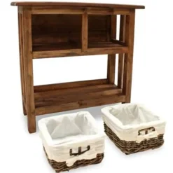 Sidetables-vidaXL - Wandtafel - Bruin - Hout