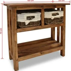 Sidetables-vidaXL - Wandtafel - Bruin - Hout