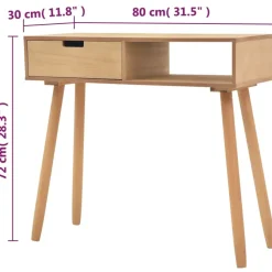 Sidetables-vidaXL - Wandtafel - Bruin - Grenenhout