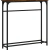 Sidetables-vidaXL - Wandtafel - Gerookt eiken - Bewerkt hout - 75x19.5x75 cm