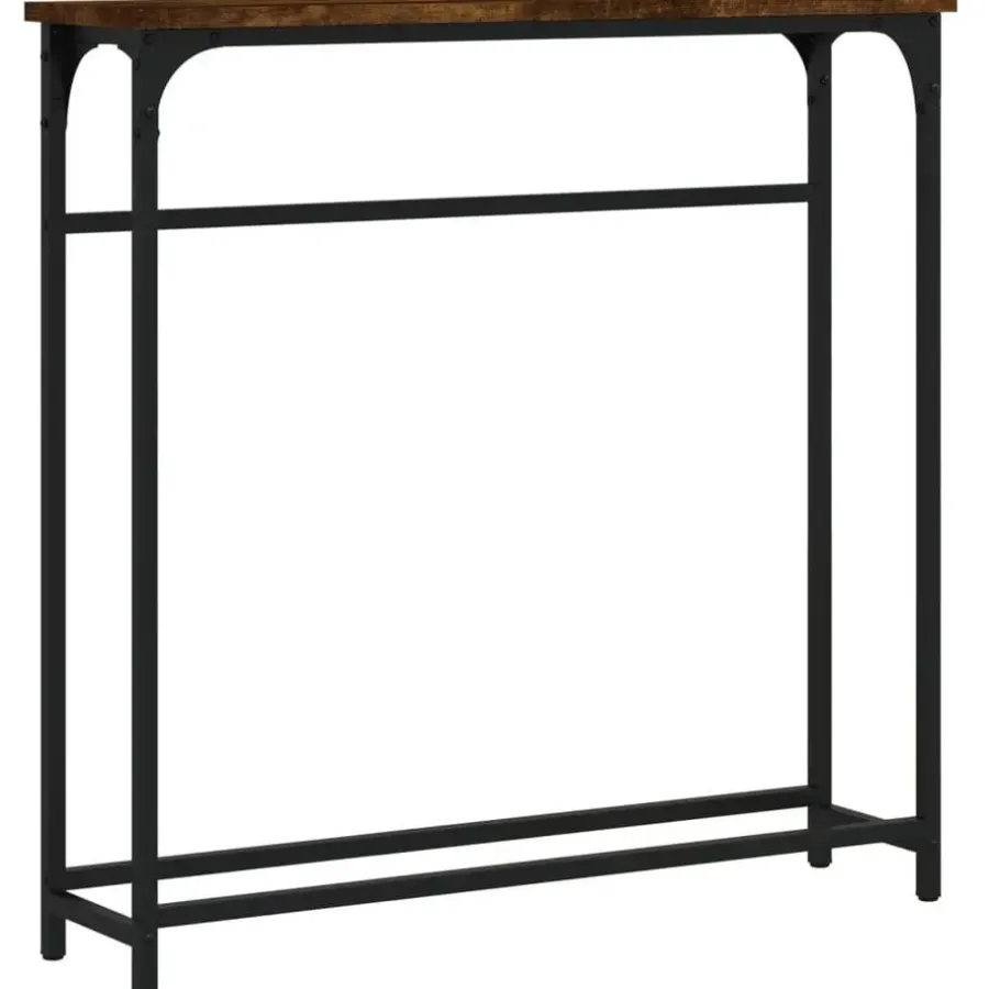 Sidetables-vidaXL - Wandtafel - Gerookt eiken - Bewerkt hout - 75x19.5x75 cm