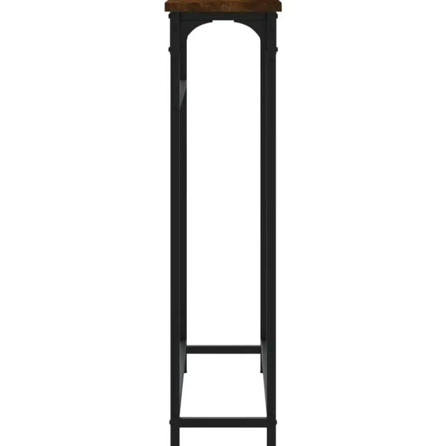 Sidetables-vidaXL - Wandtafel - Gerookt eiken - Bewerkt hout - 75x19.5x75 cm