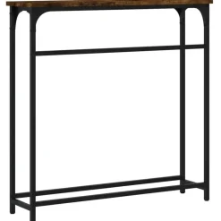 Sidetables-vidaXL - Wandtafel - Gerookt eiken - Bewerkt hout - 75x19.5x75 cm