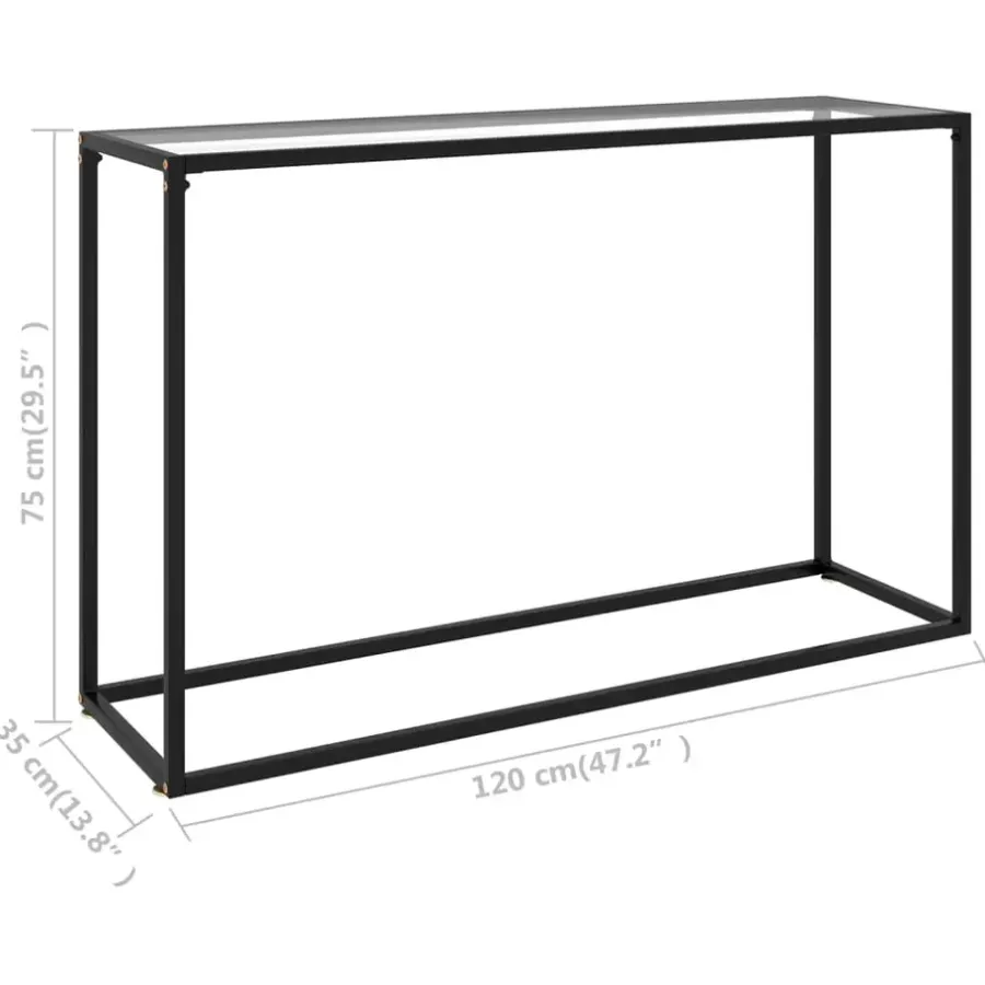 vidaXL - Wandtafel - Transparent - Glas - 120 x 35 x 75 cm