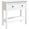 Sidetables-vidaXL - Wandtafel - Wit - Grenenhout