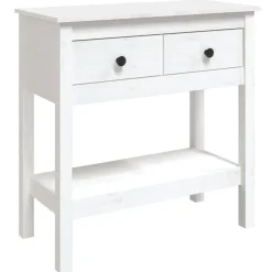 Sidetables-vidaXL - Wandtafel - Wit - Grenenhout