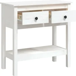 Sidetables-vidaXL - Wandtafel - Wit - Grenenhout