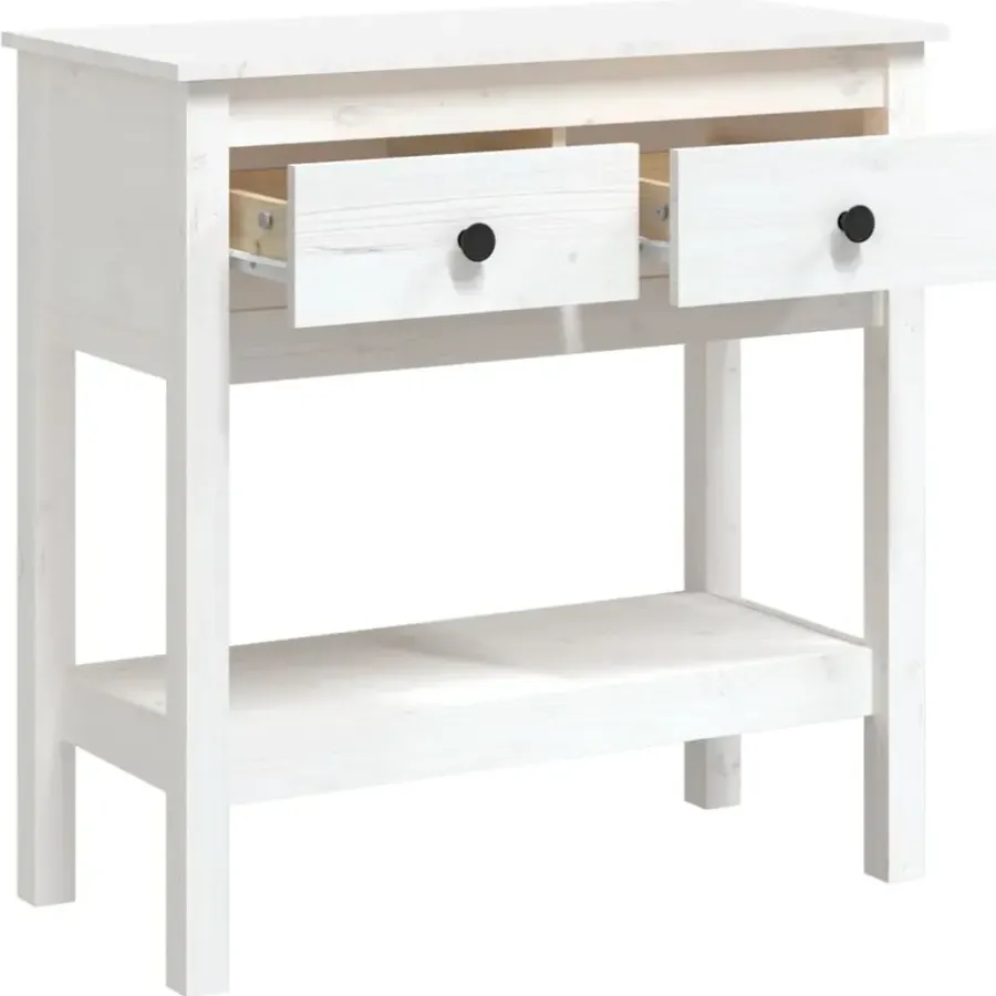 Sidetables-vidaXL - Wandtafel - Wit - Grenenhout