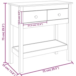 Sidetables-vidaXL - Wandtafel - Wit - Grenenhout