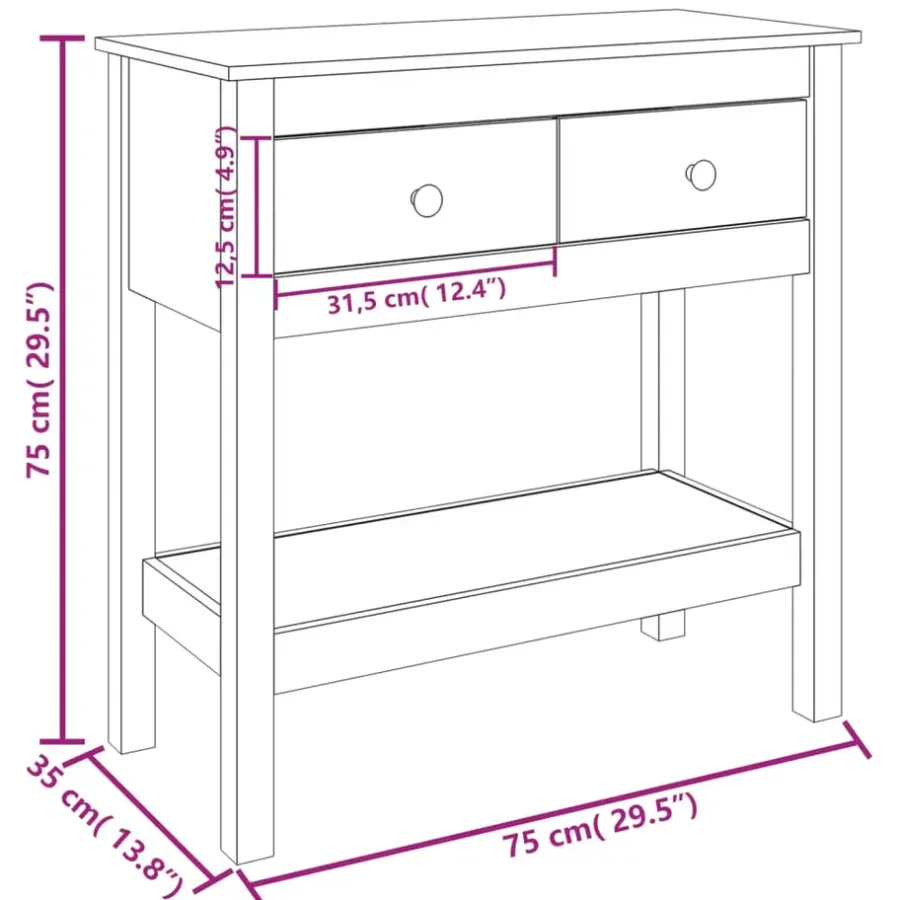 Sidetables-vidaXL - Wandtafel - Wit - Grenenhout