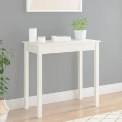 Sidetables-vidaXL - Wandtafel - Wit - Massief grenenhout - 80x40x75 cm